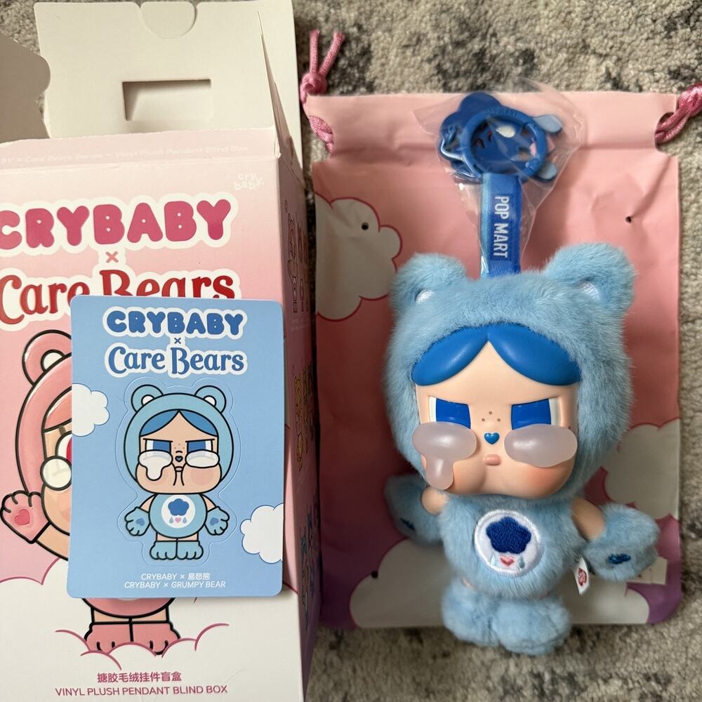 POP MART CRYBABY x Care Bears Series Vinyl Plush Pendant - Grumpy Bear